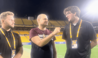 Mike Asti, Karl Ludwig, Nathan Breisinger after Backyard Brawl